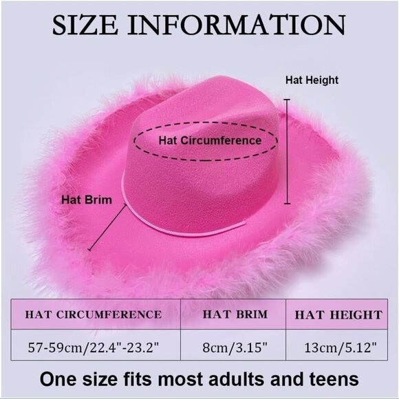 ZEBSF Pink Feathers Cowboy Cowgirl Hat with Heart Sunglasses  Pink Feathers Cowboy Hat and Heart Sunglasses Set for Women Bachelorette Party